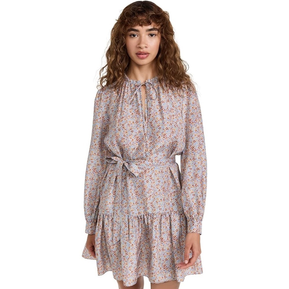 NWT Rebecca Taylor ‘Violet Fleur Silk Belted Mini Dress’ Size Large